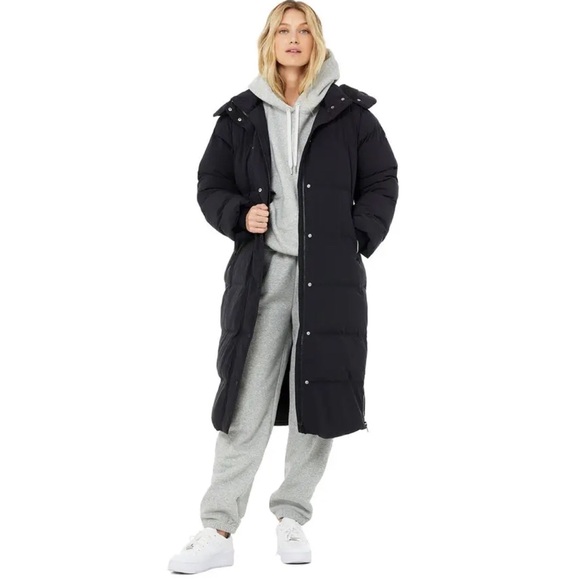 ALO Yoga Jackets & Blazers - Alo Yoga Aurora Mid-Length Quilted Puffer Coat Black XS